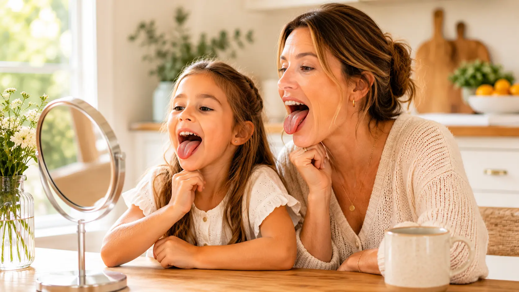 Kids practicing exercises at home